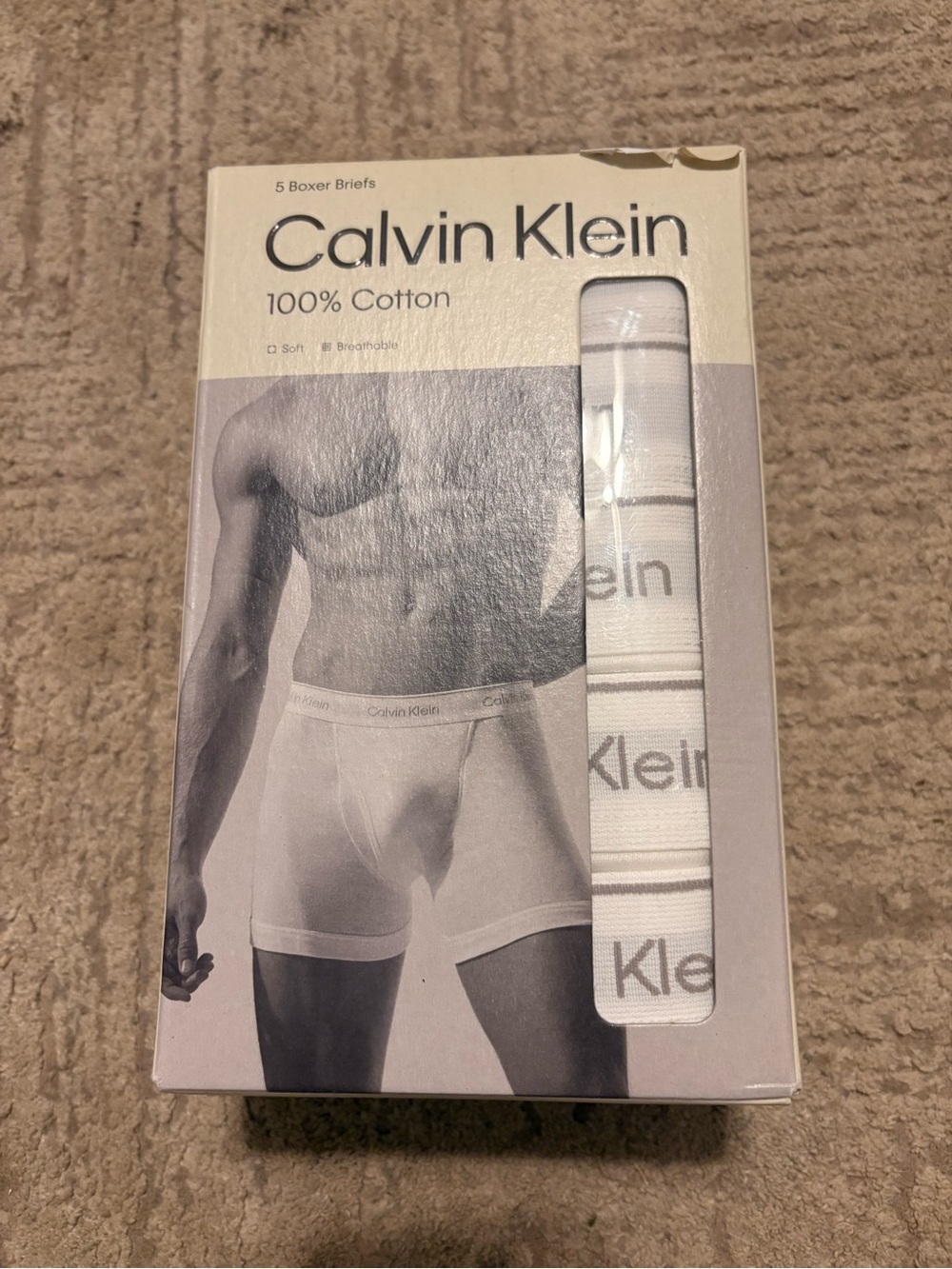 🛍 Calvin Klein Men’s M 5 Pack Boxer Briefs NEW Cotton Classic White